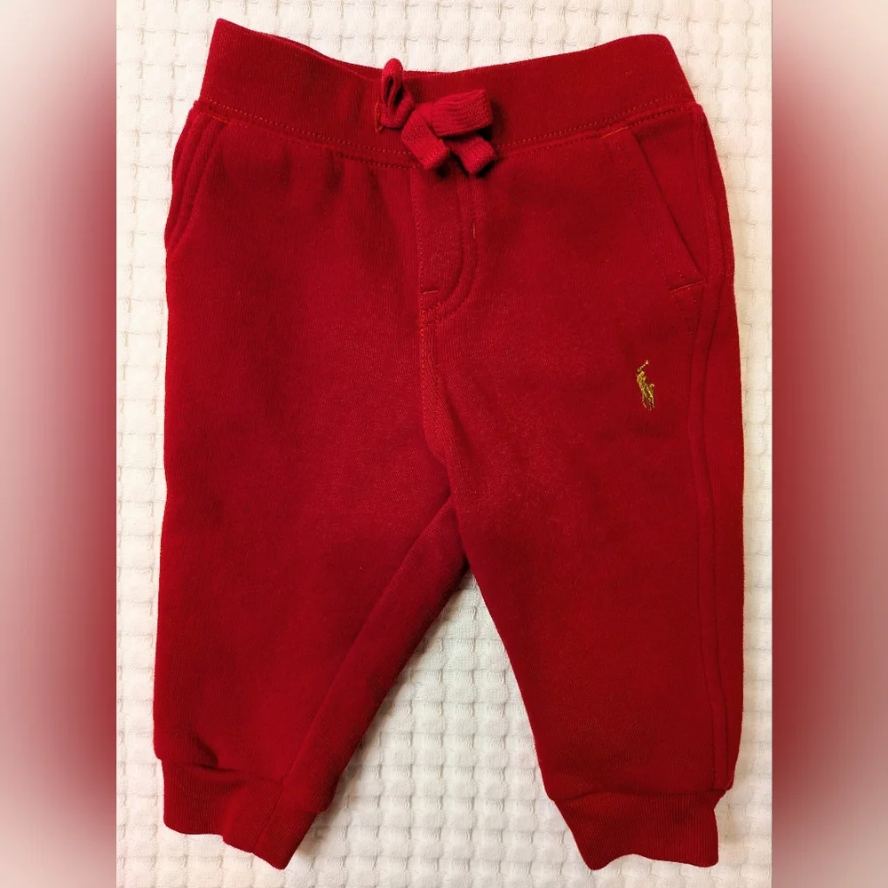 Ralph Lauren Fleece Hoodie Jogger Pants Set Baby Boy Size 6M Preppy Holiday